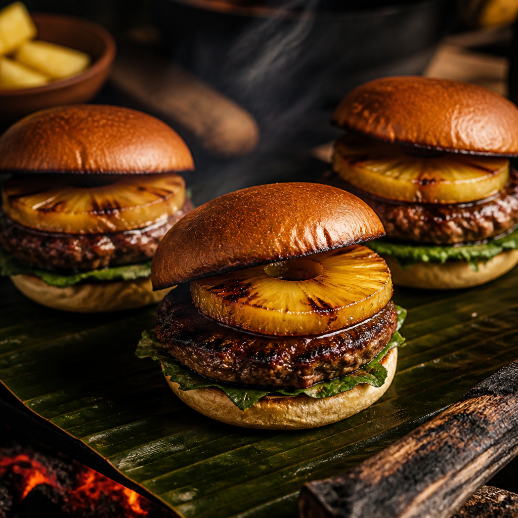 Smoked Pineapple Teriyaki Burgers