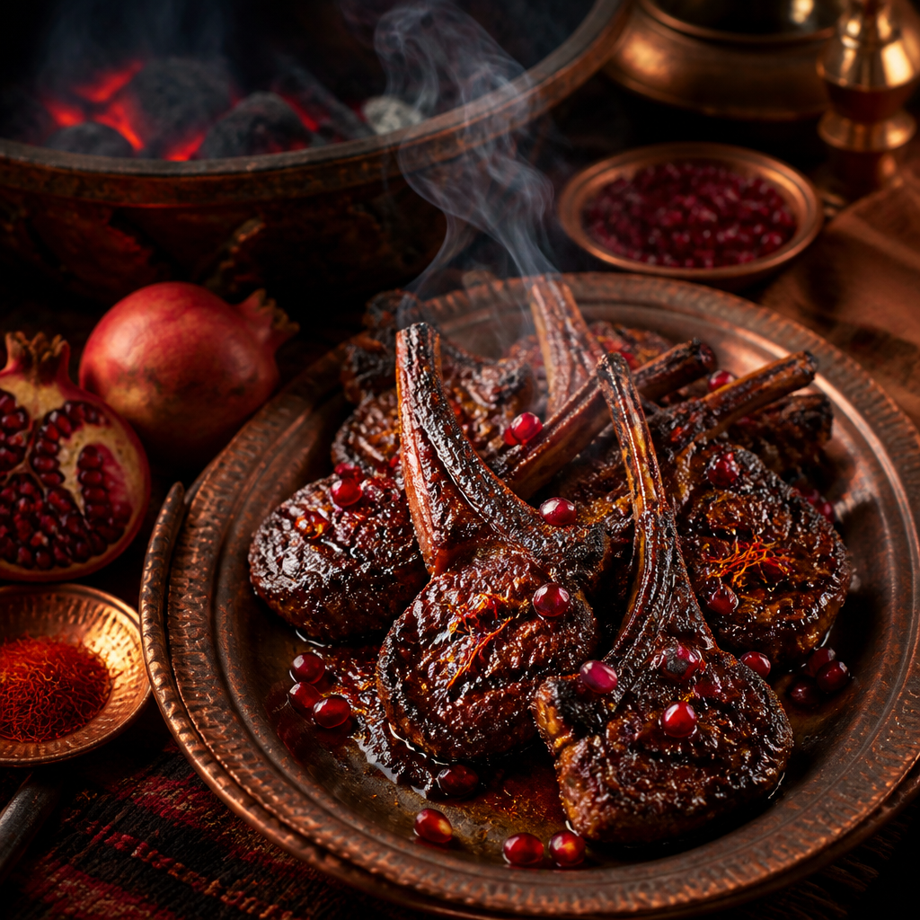 Smoked Pomegranate Lamb Chops