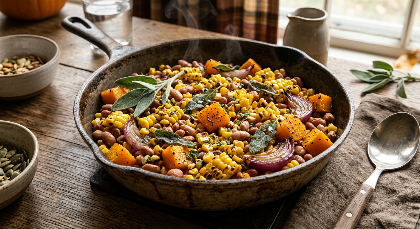 Smoked Three Sisters (Corn, Beans & Squash)