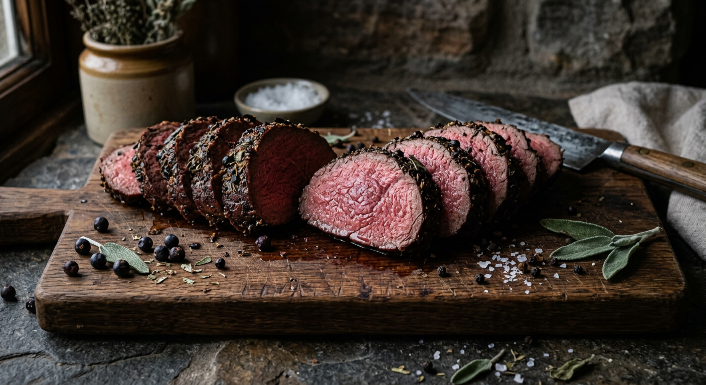 Smoked Venison Backstrap with Juniper & Sage