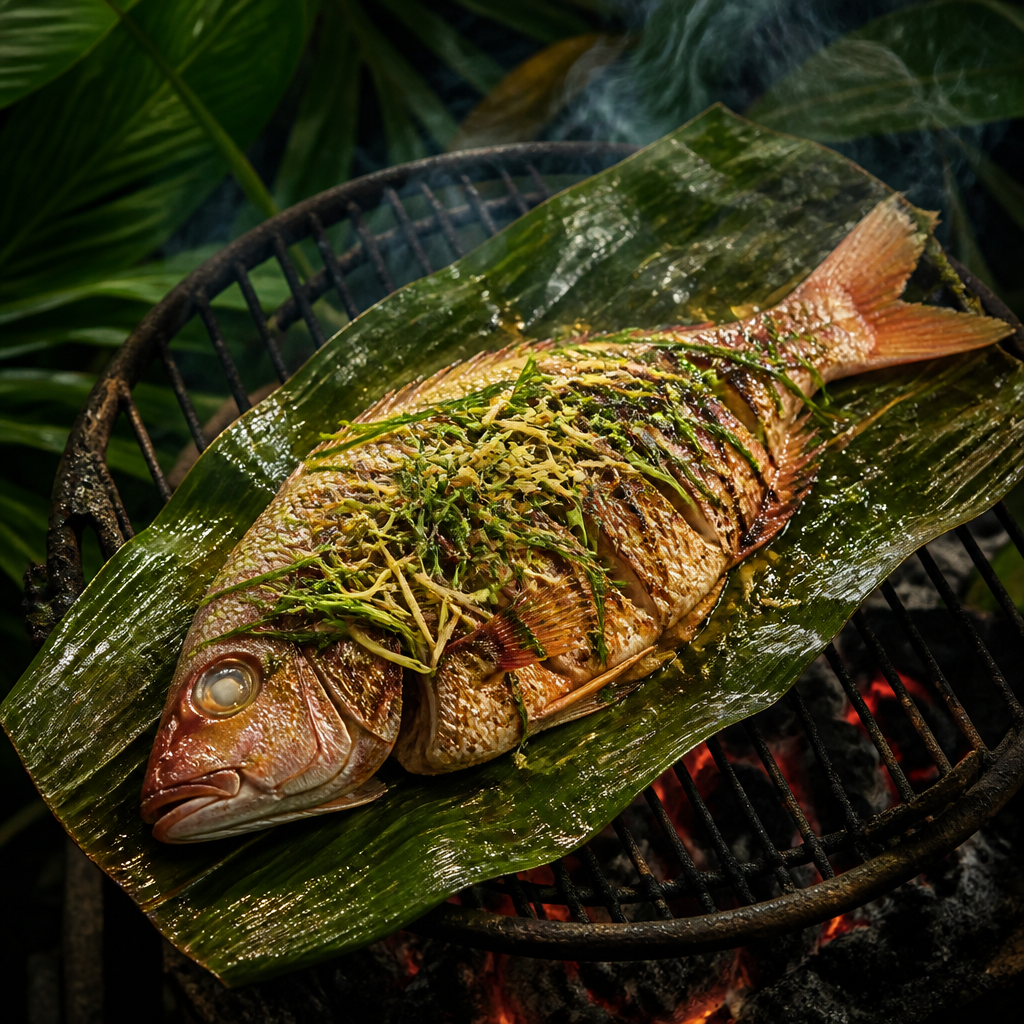 Smoked Whole Opakapaka with Ginger-Scallion