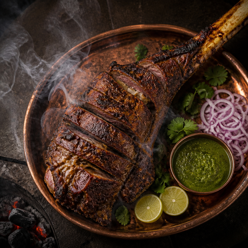 Tandoor-Style Smoked Whole Leg of Lamb (Raan)