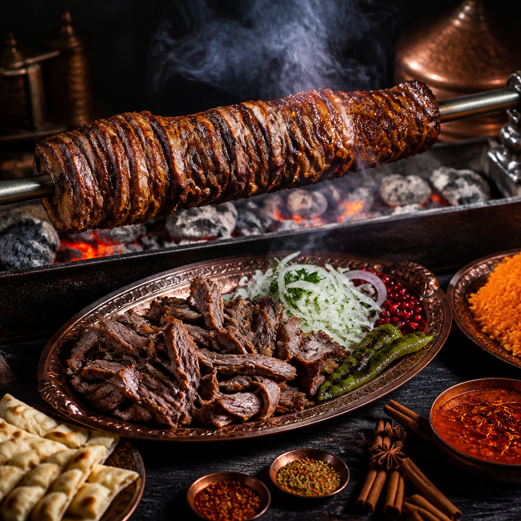 Turkish Cag Kebabi — Smoked Horizontal Lamb Spit